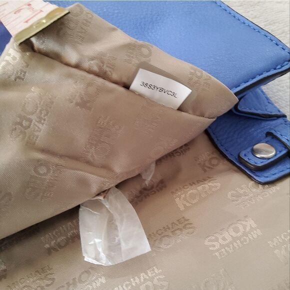 NWT MICHAEL Michael Kors Oxford Blue Beverly Oversized Clutch/Shoulder Bag